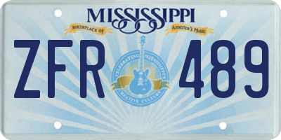 MS license plate ZFR489