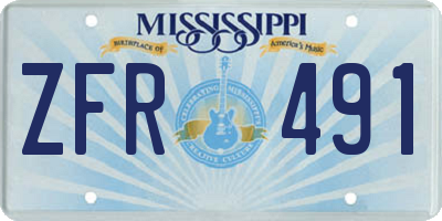 MS license plate ZFR491
