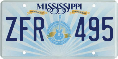 MS license plate ZFR495