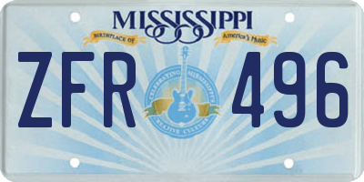 MS license plate ZFR496