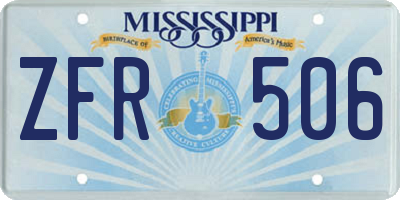 MS license plate ZFR506