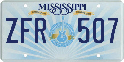 MS license plate ZFR507