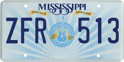 MS license plate ZFR513