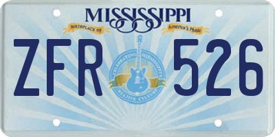 MS license plate ZFR526