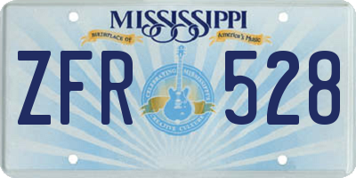 MS license plate ZFR528