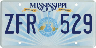 MS license plate ZFR529