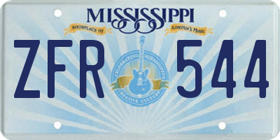 MS license plate ZFR544