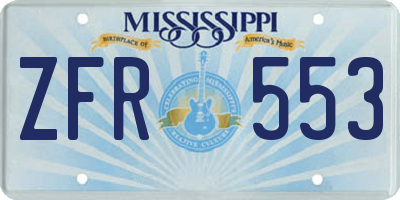 MS license plate ZFR553