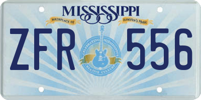 MS license plate ZFR556