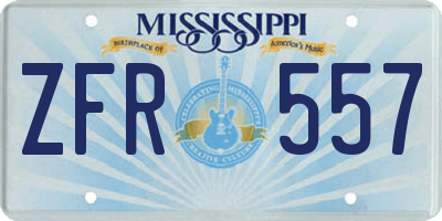 MS license plate ZFR557