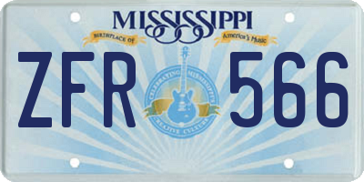 MS license plate ZFR566