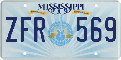 MS license plate ZFR569