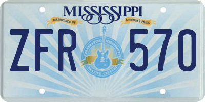 MS license plate ZFR570