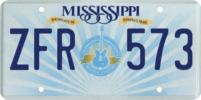 MS license plate ZFR573