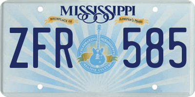 MS license plate ZFR585