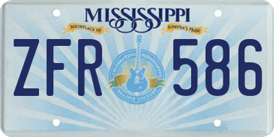 MS license plate ZFR586