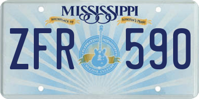 MS license plate ZFR590