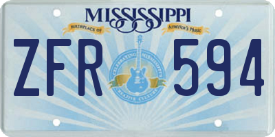 MS license plate ZFR594
