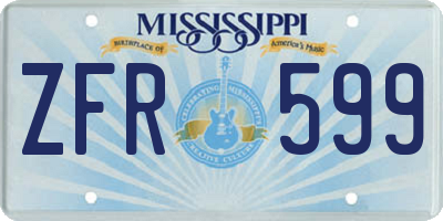 MS license plate ZFR599