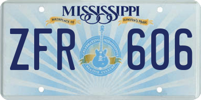 MS license plate ZFR606
