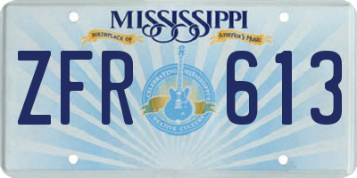 MS license plate ZFR613