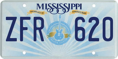 MS license plate ZFR620