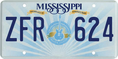 MS license plate ZFR624