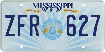 MS license plate ZFR627