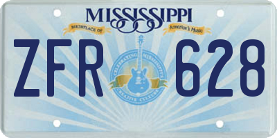 MS license plate ZFR628