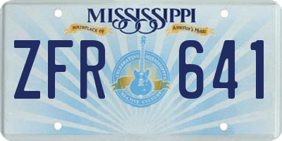 MS license plate ZFR641