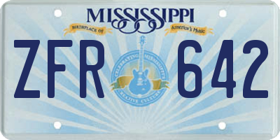 MS license plate ZFR642