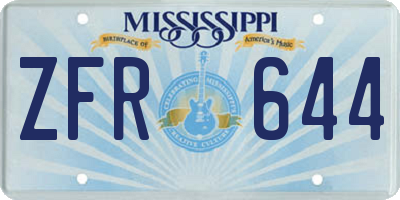 MS license plate ZFR644