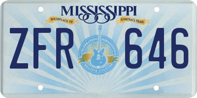 MS license plate ZFR646