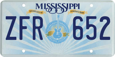 MS license plate ZFR652
