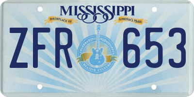 MS license plate ZFR653