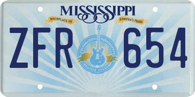 MS license plate ZFR654