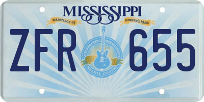 MS license plate ZFR655