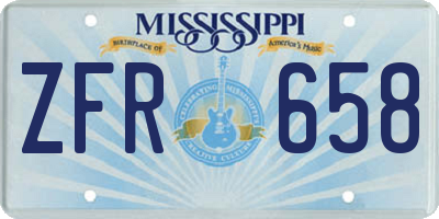 MS license plate ZFR658