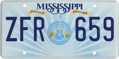 MS license plate ZFR659