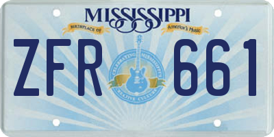 MS license plate ZFR661