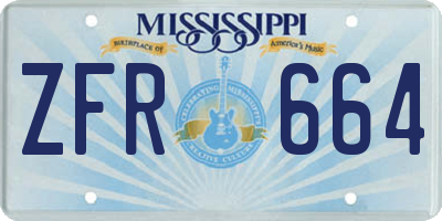 MS license plate ZFR664