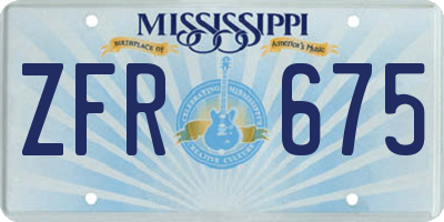 MS license plate ZFR675