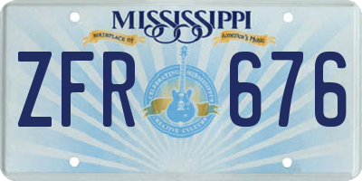 MS license plate ZFR676
