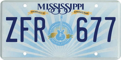MS license plate ZFR677
