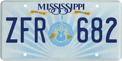 MS license plate ZFR682
