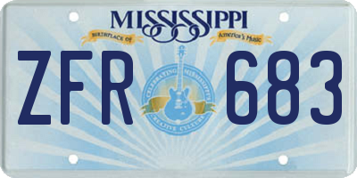 MS license plate ZFR683