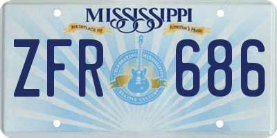 MS license plate ZFR686
