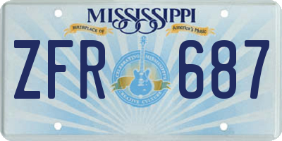 MS license plate ZFR687