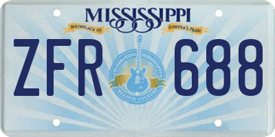 MS license plate ZFR688