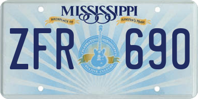 MS license plate ZFR690
